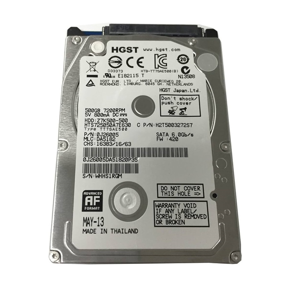 HGST Z7K500-500  HTS725050A7E630 Hard Disk 500GB 2,5" 7200 rpm