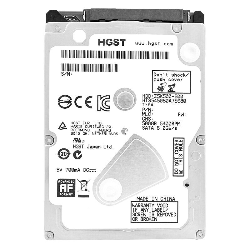 HGST Z5K500-500  HTS545050A7E680 Hard Disk 500GB 2,5" 5400 rpm