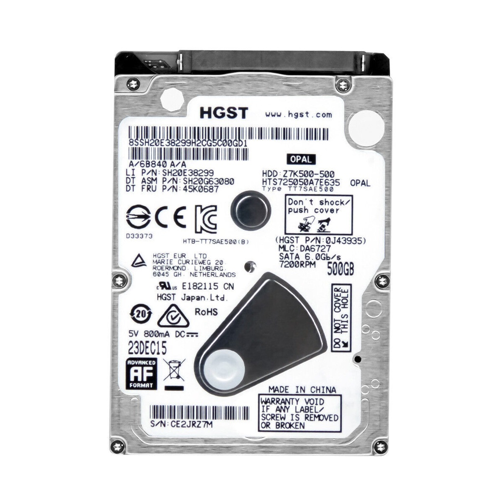 HGST Z7K500-500  HTS725050A7E635 Hard Disk 500GB 2,5 " 7200 rpm